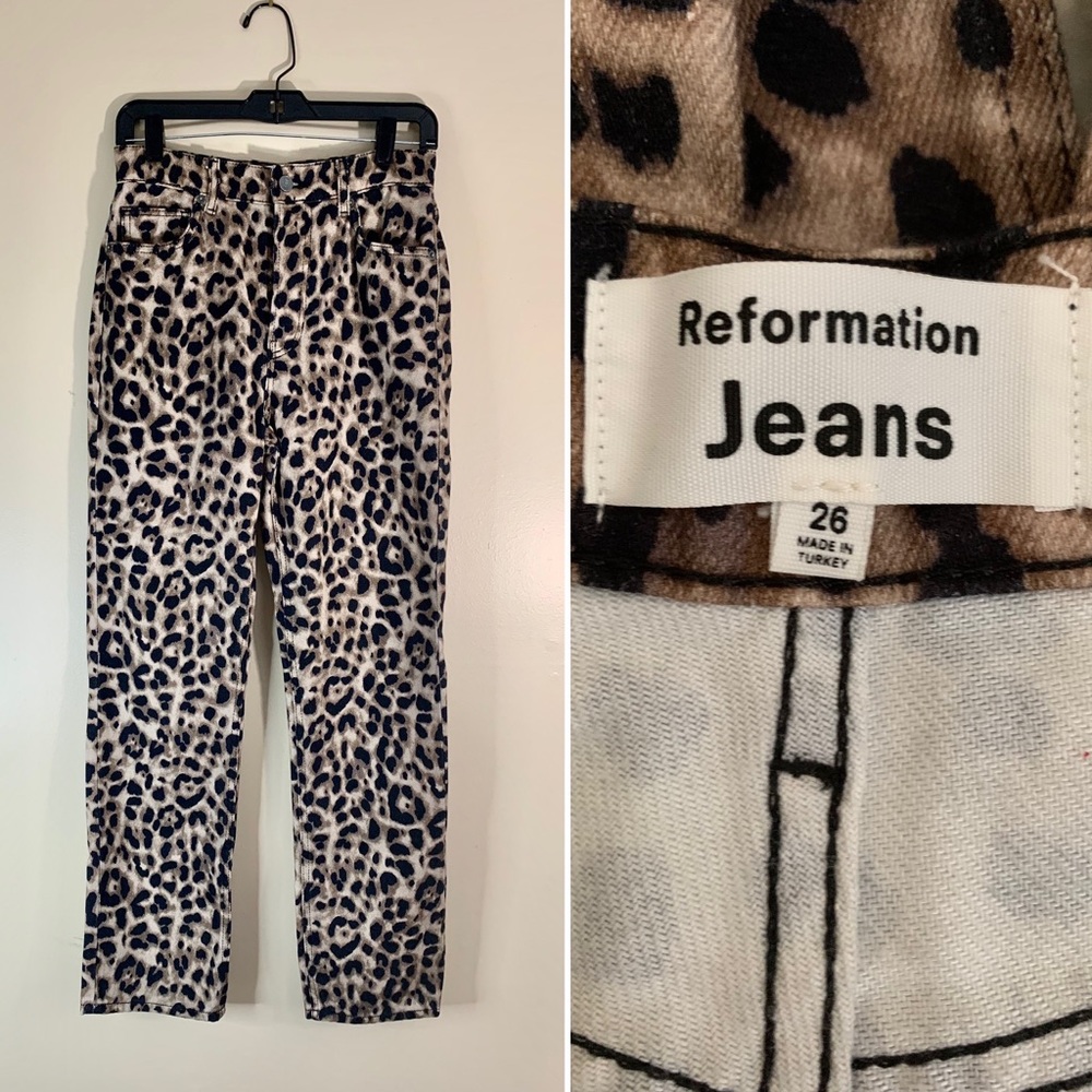 Reformation Jeans leopard print jeans. Size 26